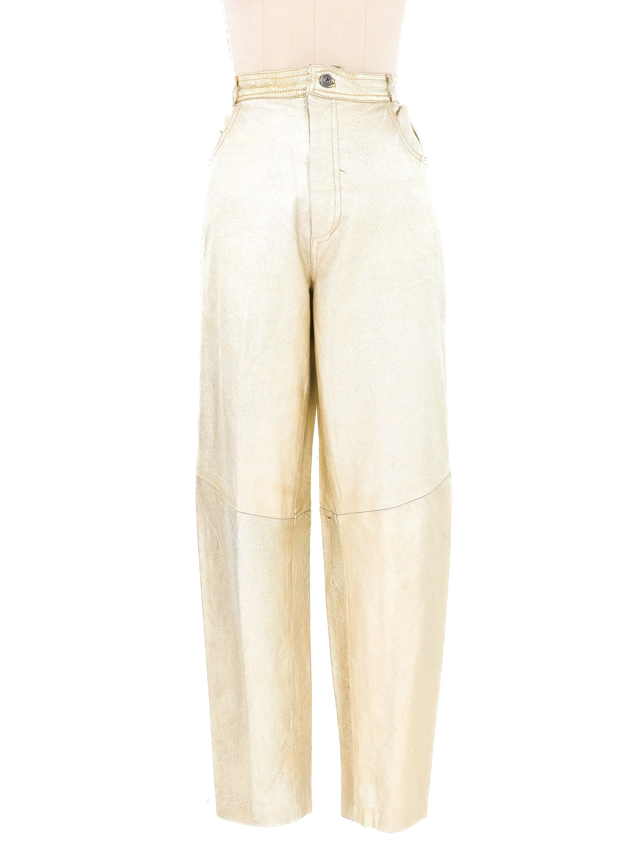 1980s Gold Leather Trousers