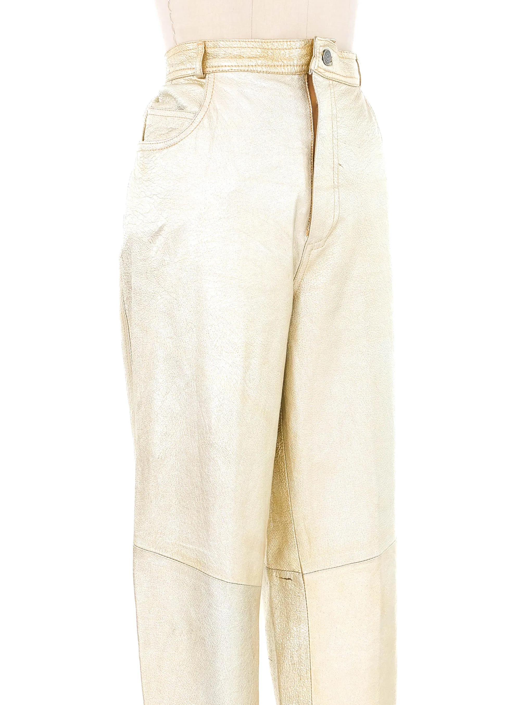 1980s Gold Leather Trousers