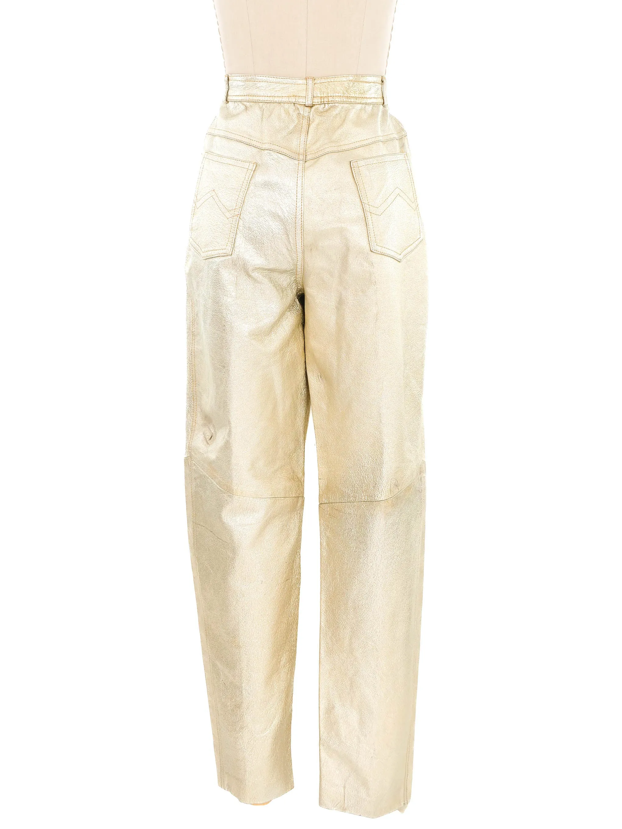 1980s Gold Leather Trousers