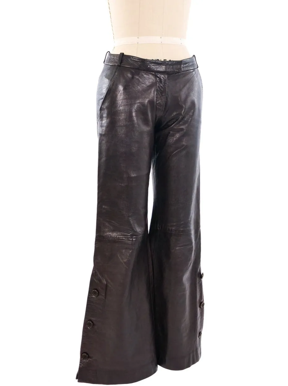 2000 Alexander McQueen Flared Leather Trousers