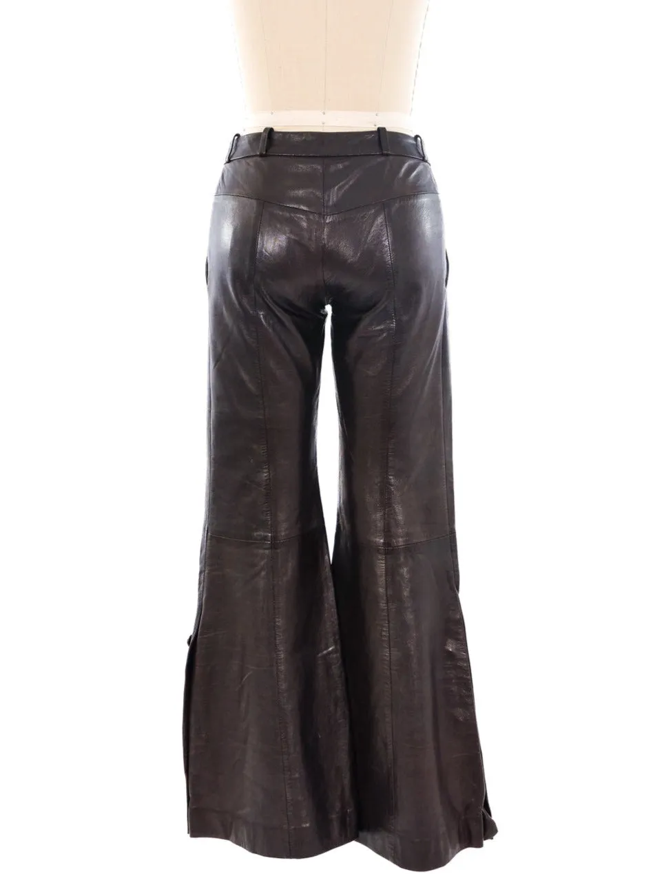 2000 Alexander McQueen Flared Leather Trousers