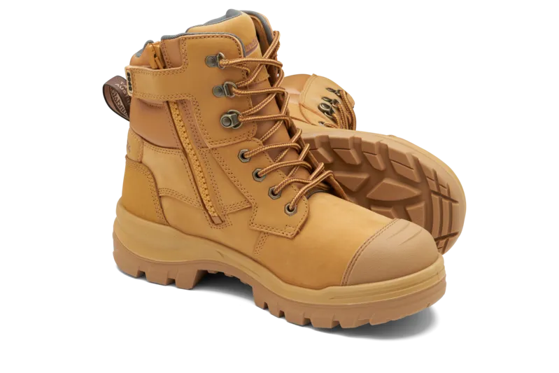 8060 Blundstone RotoFlex Steel Zip Sided Safety Boot Wheat