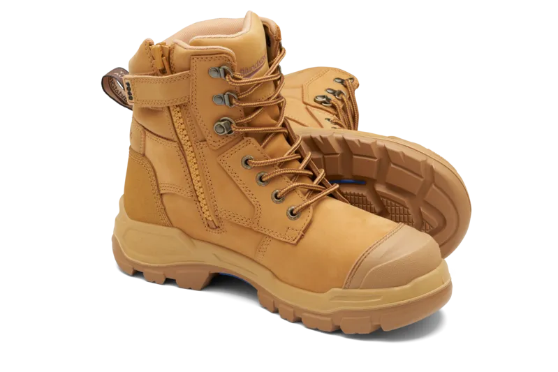 9060 Blundstone RotoFlex Steel Zip Sided Safety Boot Wheat