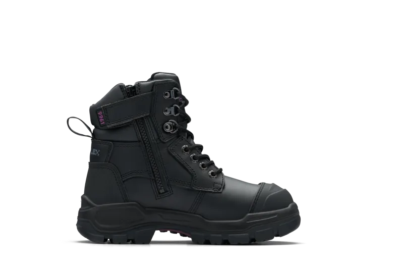 9961 Blundstone RotoFlex Steel Zip Sided Women's Safety Boot Black