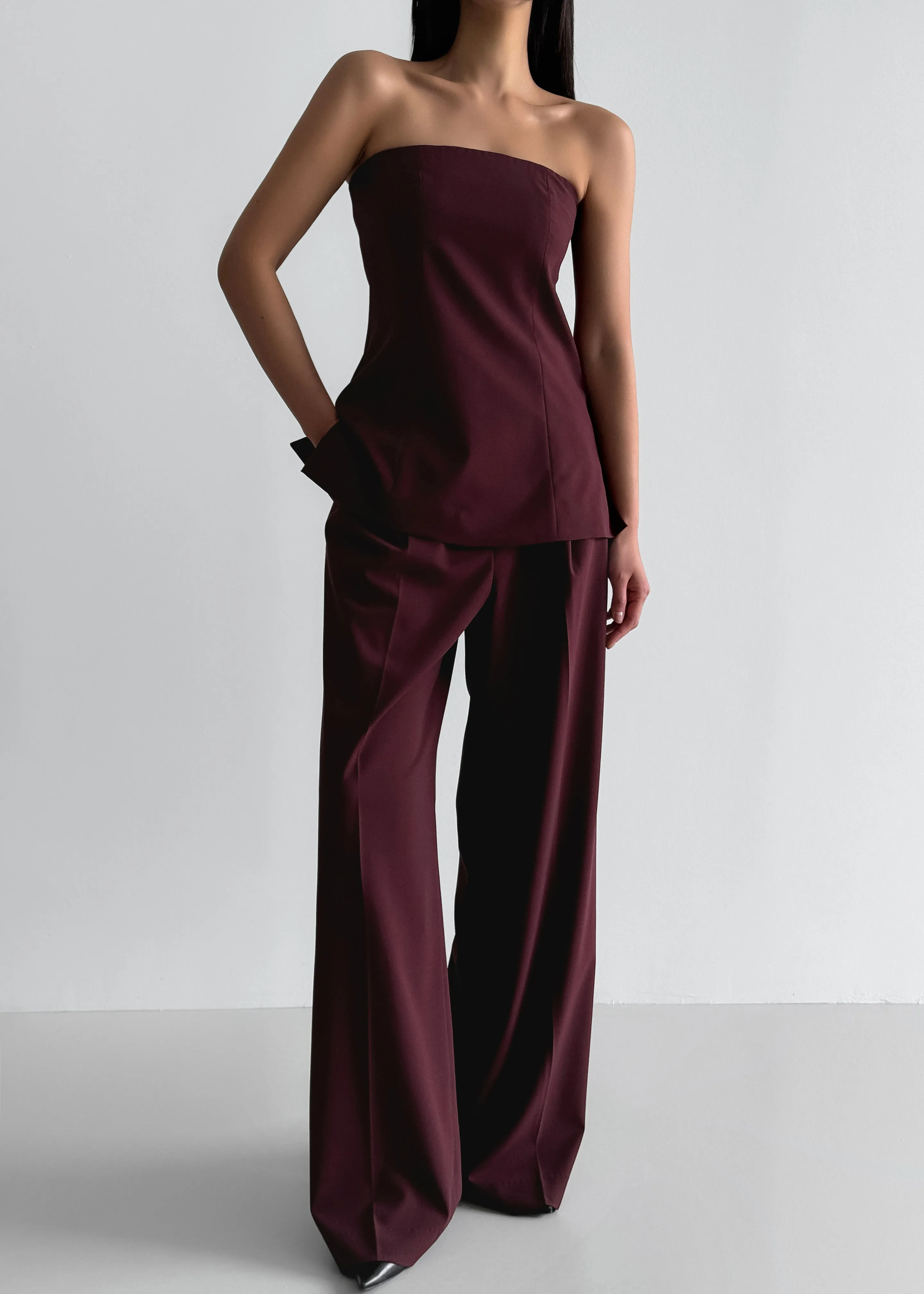 Abbie Trousers - Burgundy