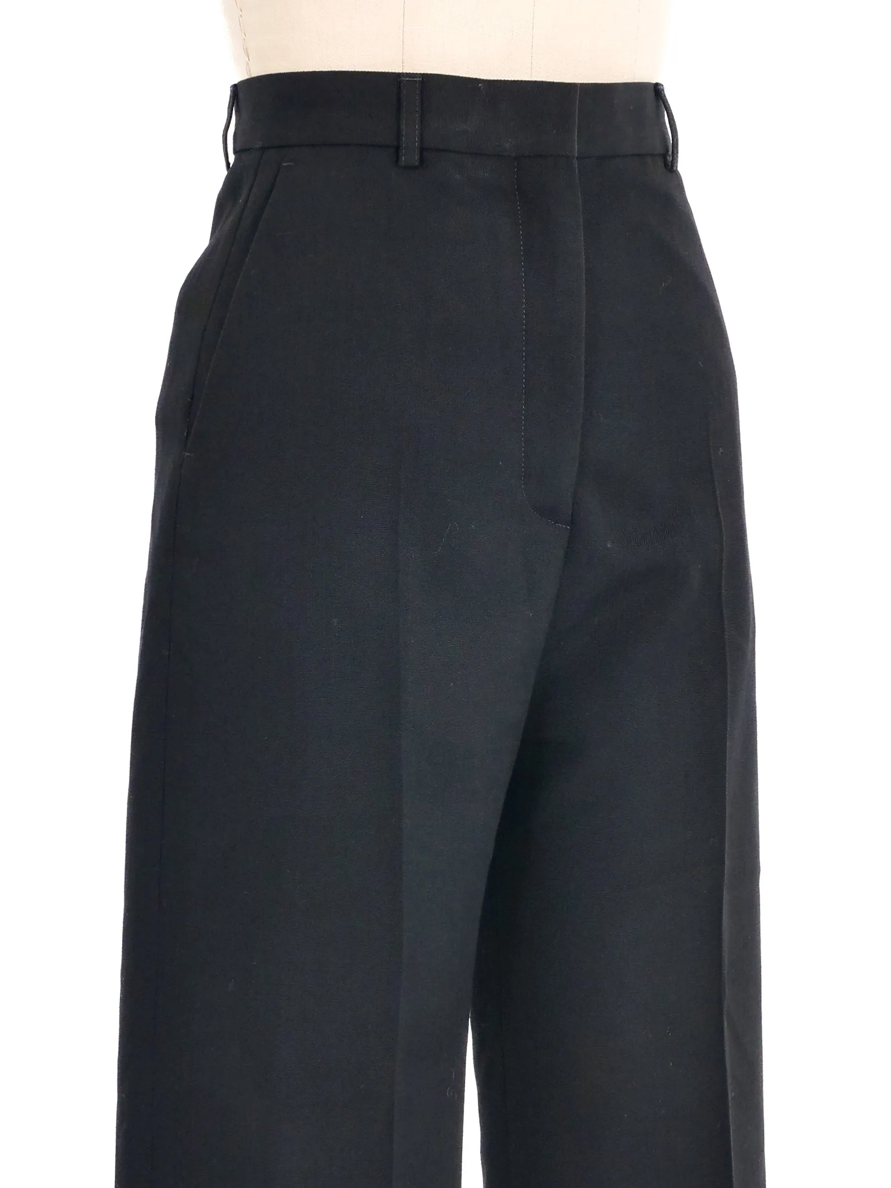 Acne Studios Black Wide Leg Crop Trousers