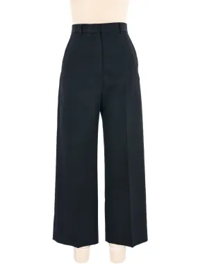 Acne Studios Black Wide Leg Crop Trousers