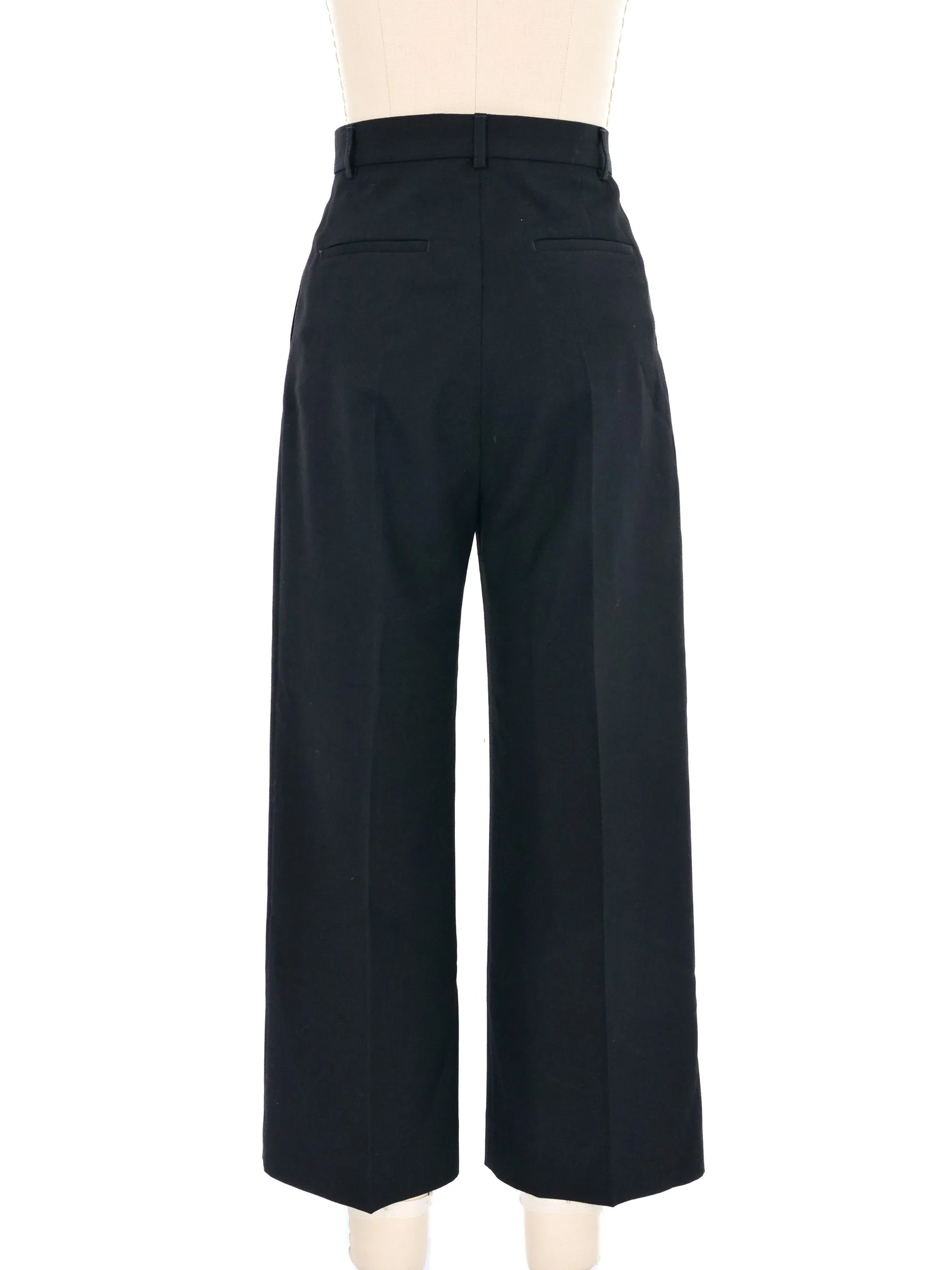 Acne Studios Black Wide Leg Crop Trousers