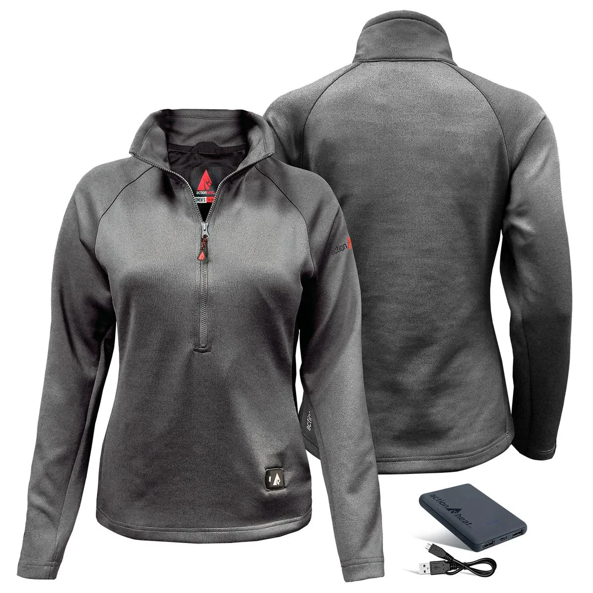 ActionHeat 5V Women's 1/2 Zip Pullover Battery Heated Shirt