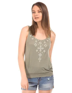 Aeropostale Embroidered Viscose Tank Top