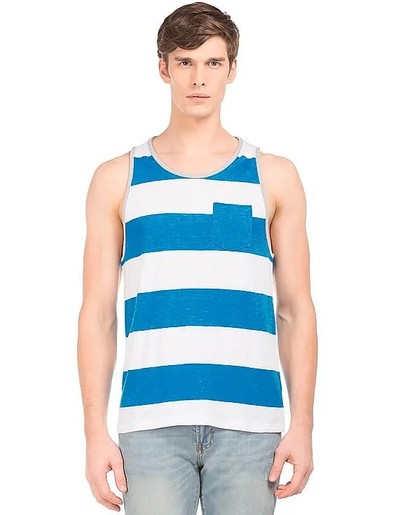 Aeropostale Ribbed Trim Striped Tank