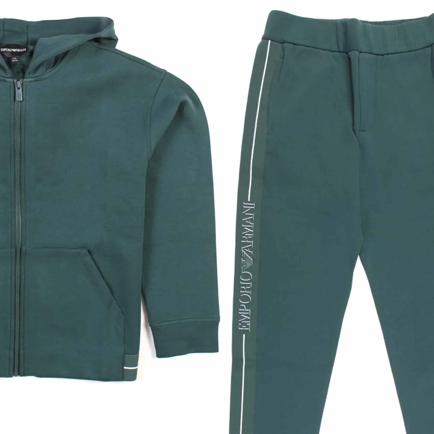 Armani Junior Green Gables Tracksuit With Logos For Child And Teen