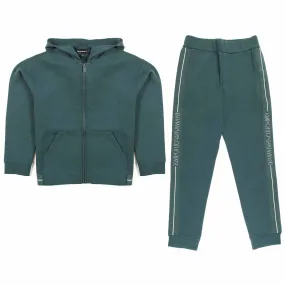 Armani Junior Green Gables Tracksuit With Logos For Child And Teen