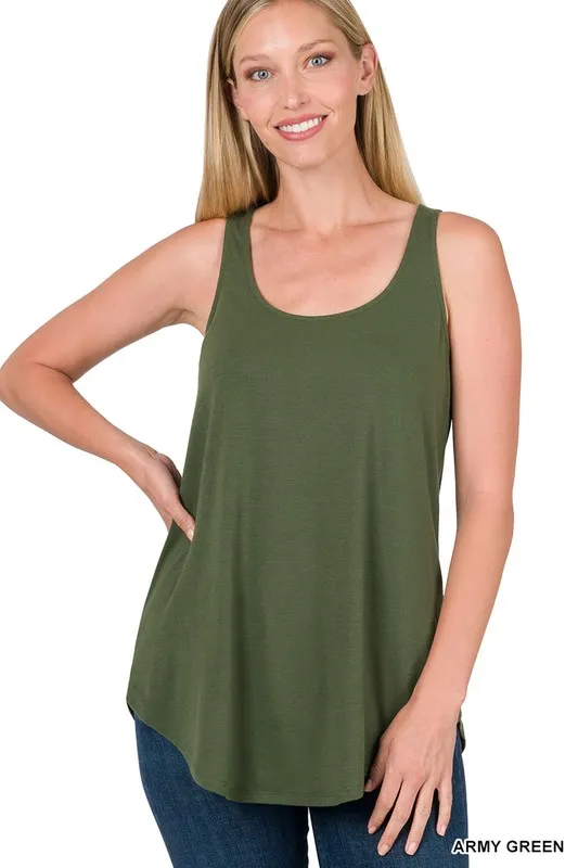 ARMY GREEN RELAXED FIT TANK