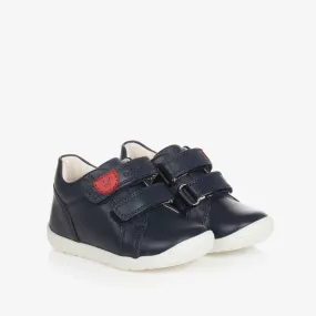 Baby Boys Navy Blue Leather Trainers