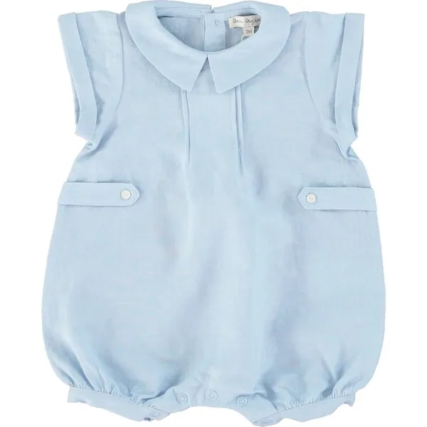 Bebe Organic Gabriel Romper, Sky Blue