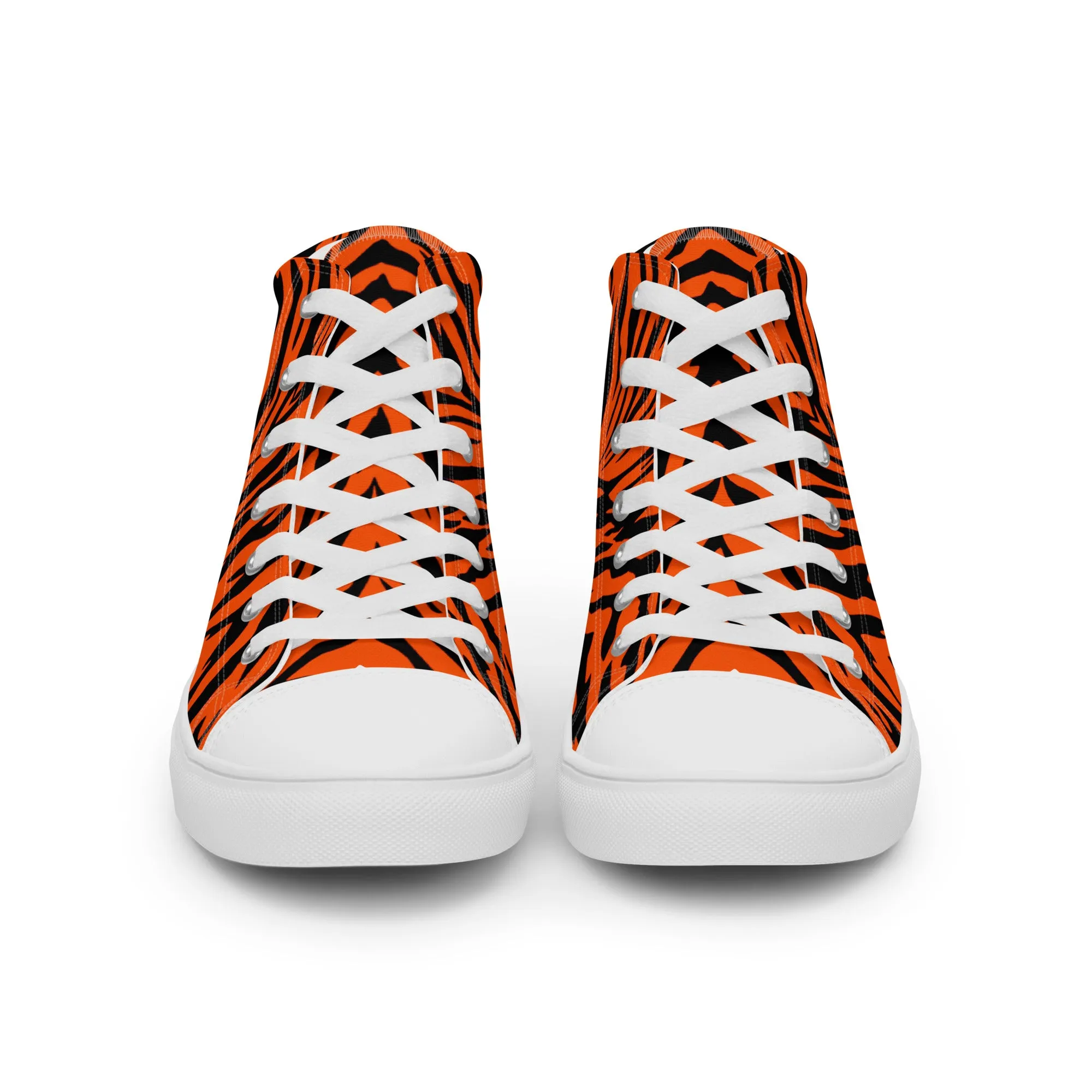 Bengal Tiger Stripe Men’s High Top Canvas Shoes