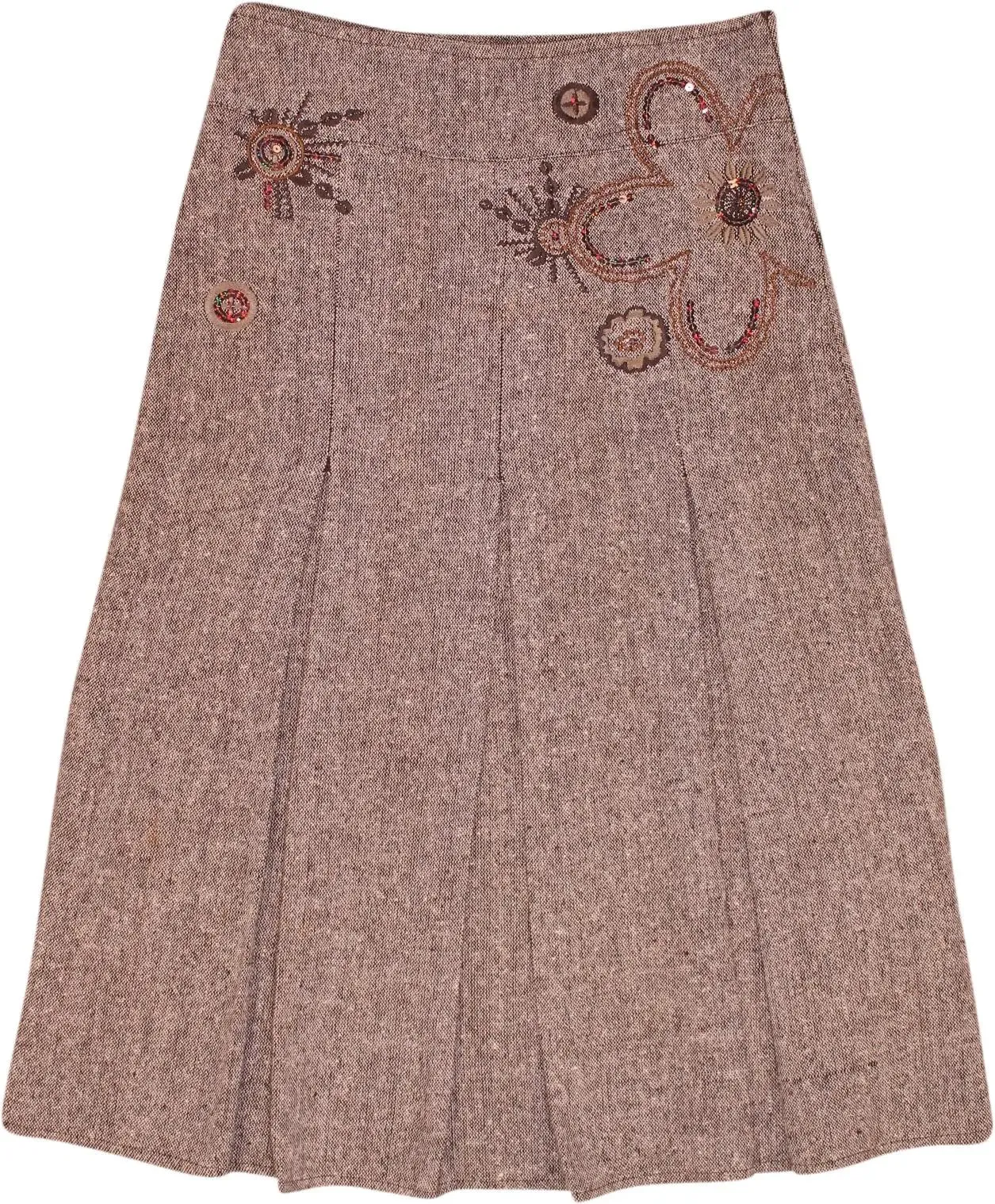 Brown Pleated Skirt | ThriftTale