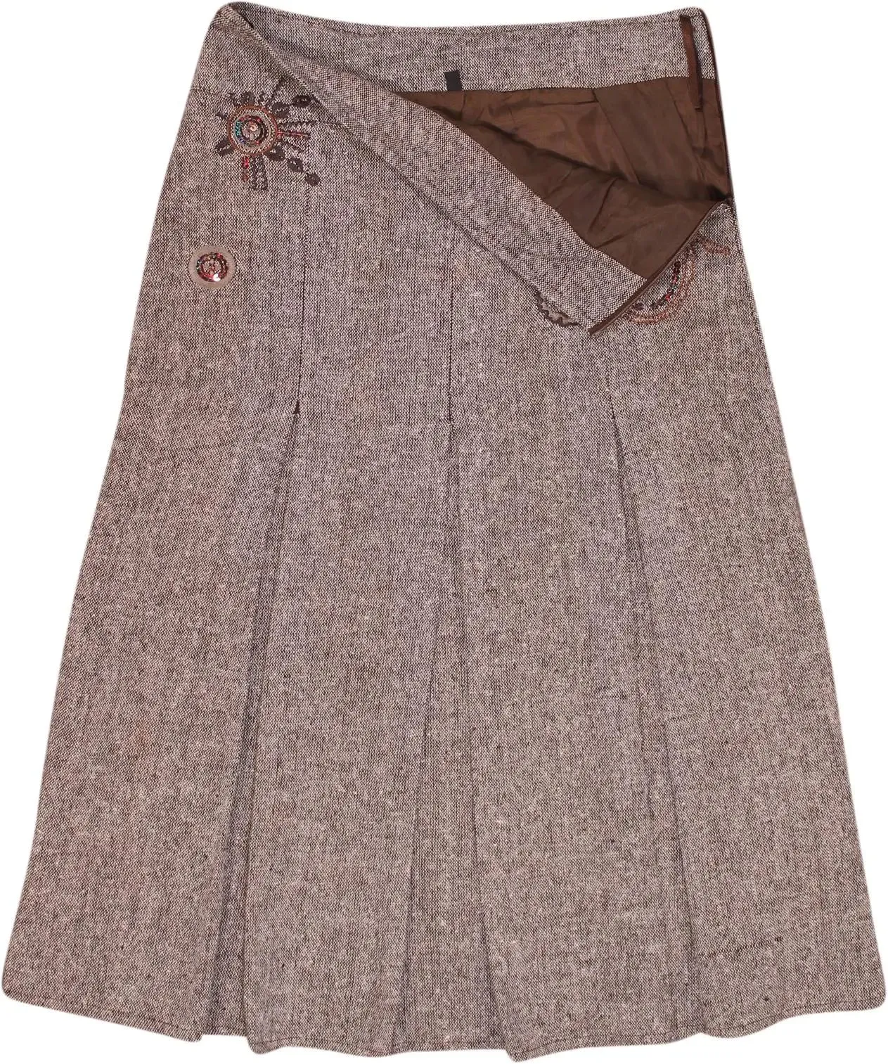 Brown Pleated Skirt | ThriftTale