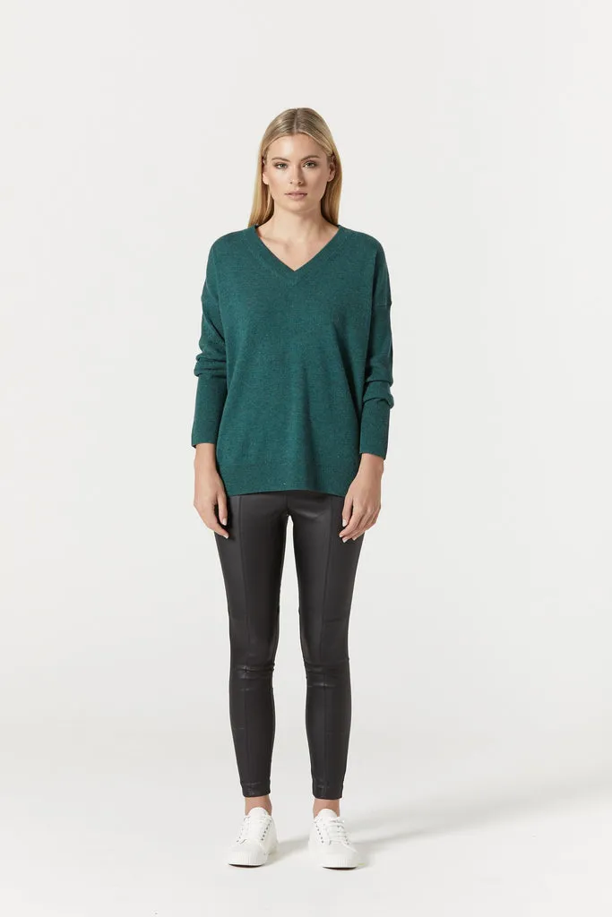 Cable Cashwool V Neck Jumper