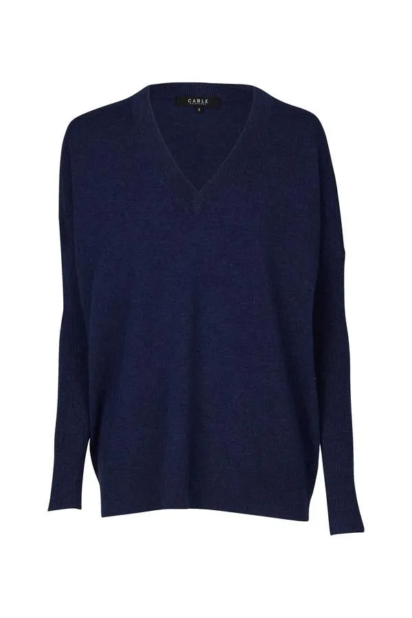 Cable Cashwool V Neck Jumper