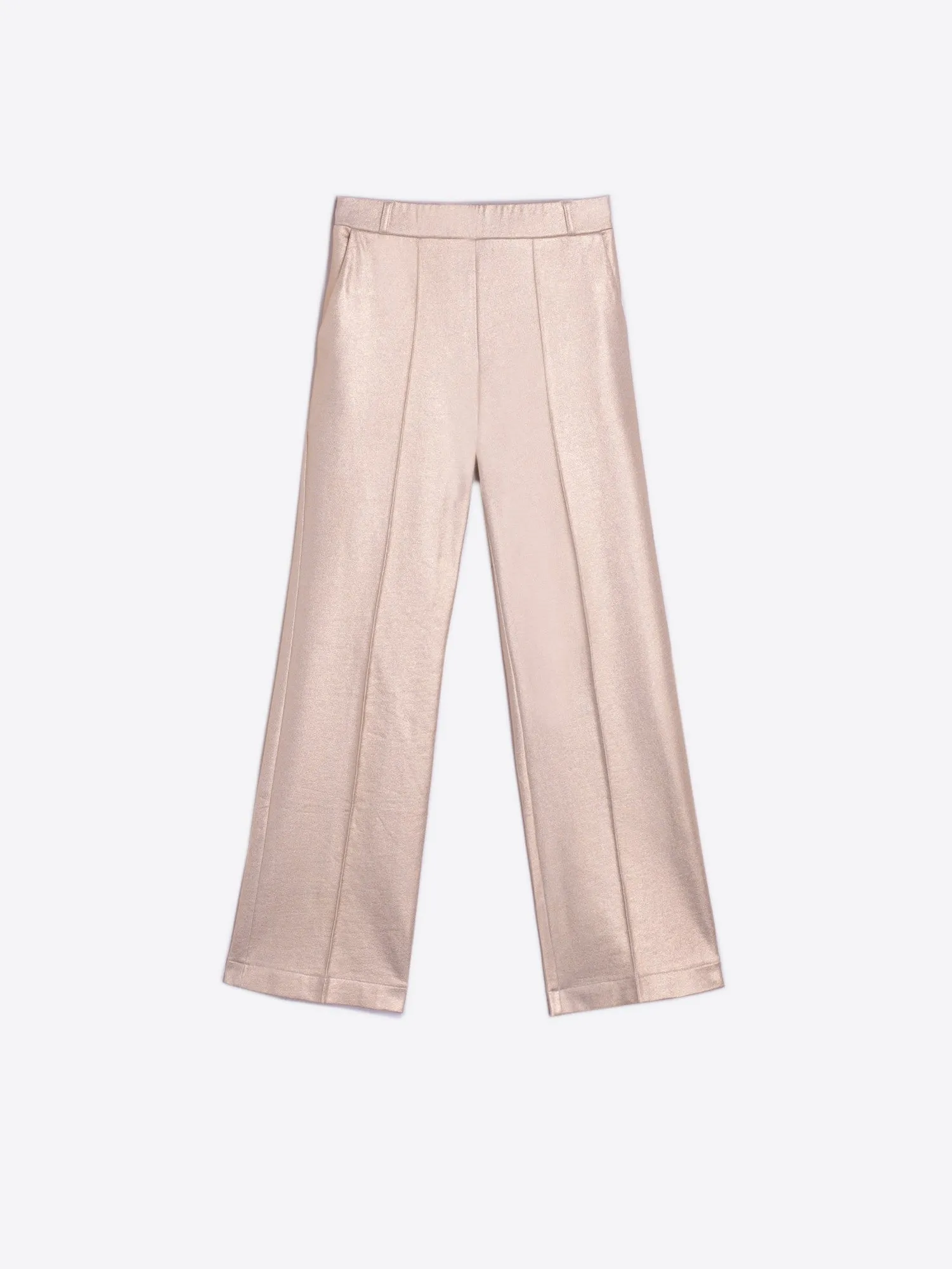 Carole Metallic Stretch Trousers - Gold