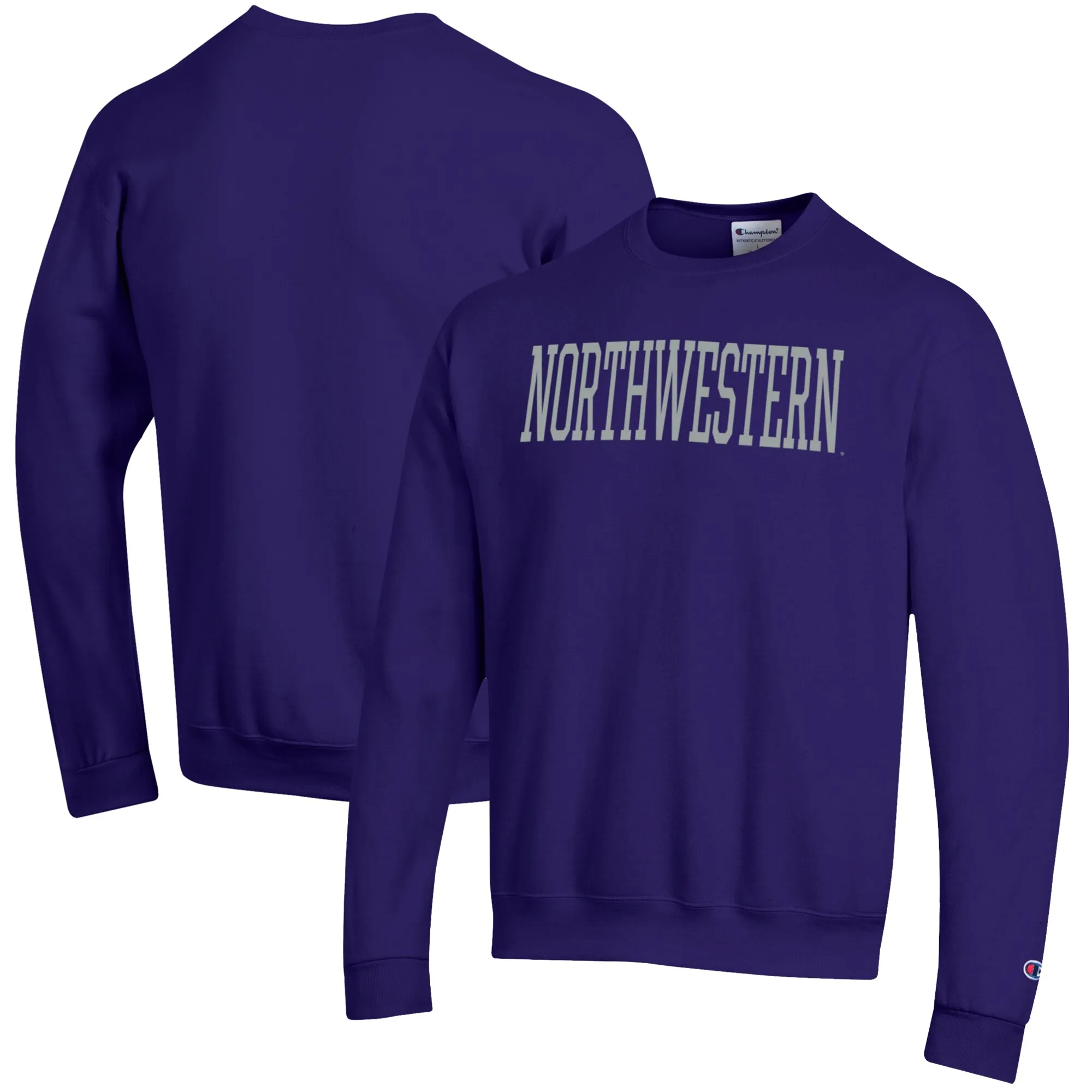 Champion Northwestern Wildcats Purple Eco Powerblend Crewneck Pullover Sweatshirt