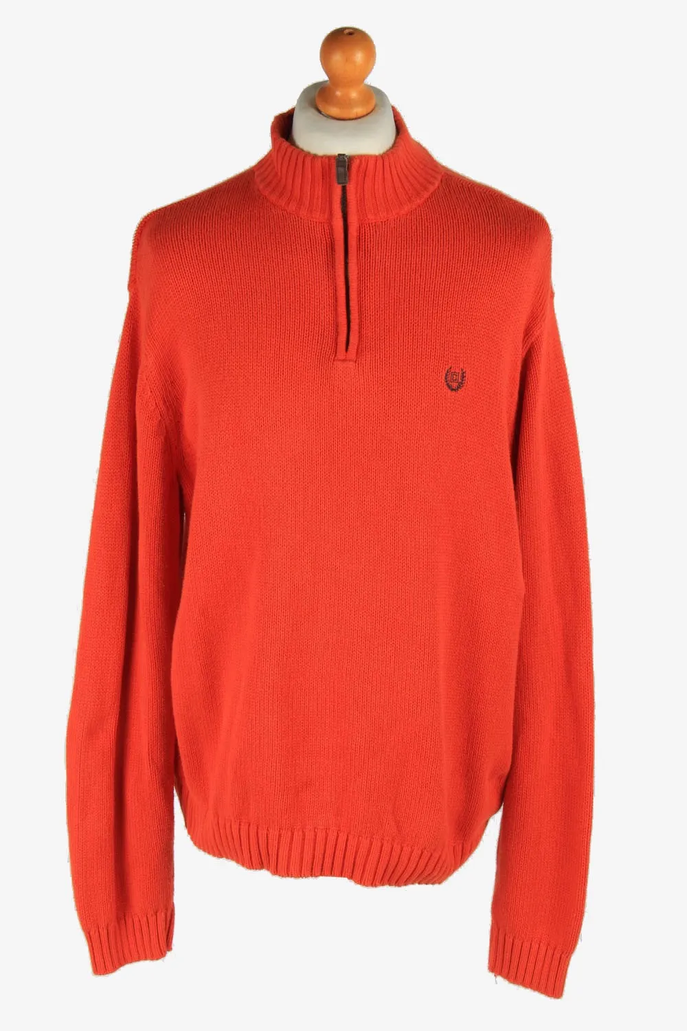 Chaps Half Zip Neck Jumper Pullover Orange XL - Pepper Tree London