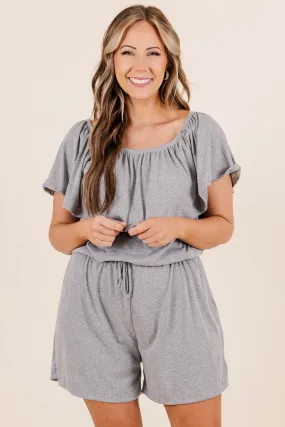 Classic Comfort Romper, Charcoal