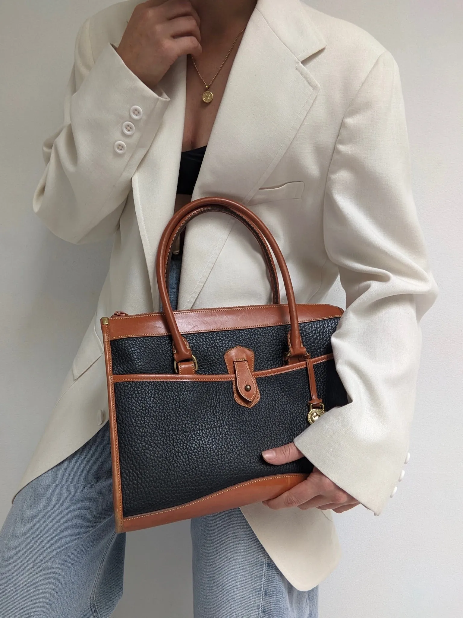 Classic Vintage Dooney & Bourke Two-Toned Leather Bag