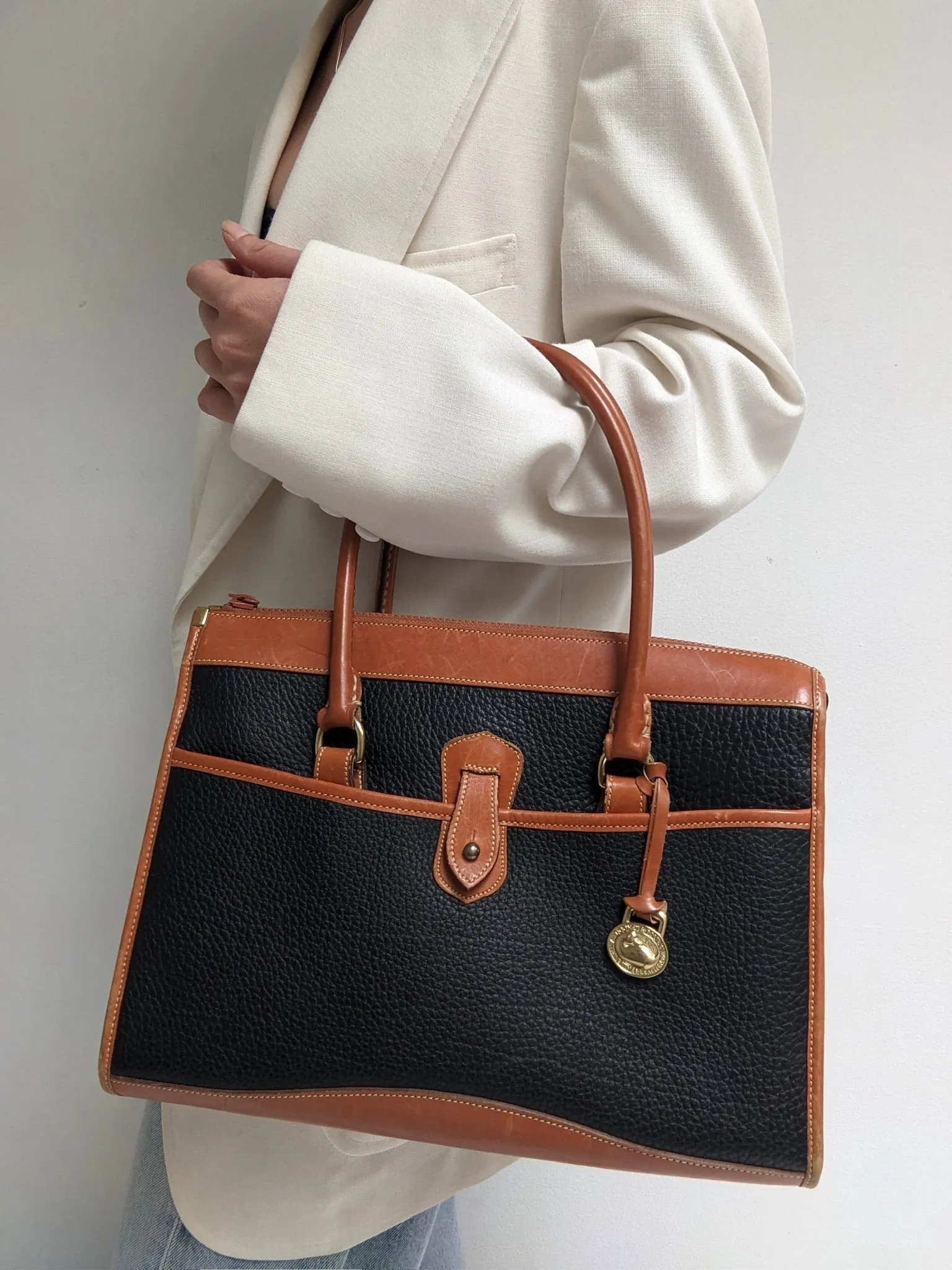 Classic Vintage Dooney & Bourke Two-Toned Leather Bag