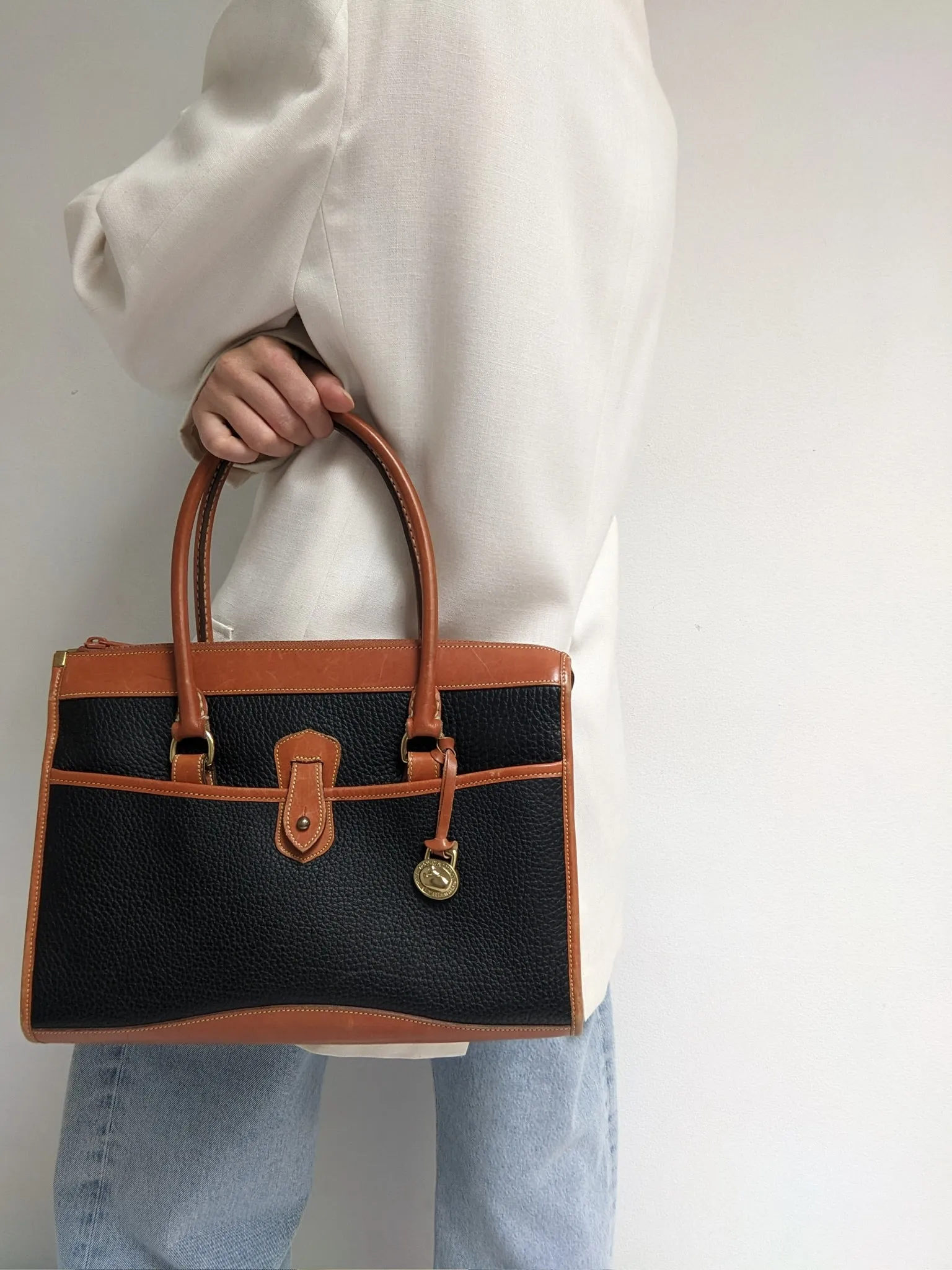 Classic Vintage Dooney & Bourke Two-Toned Leather Bag