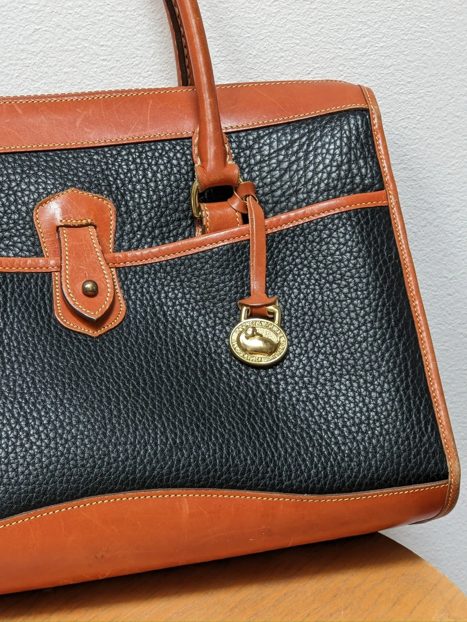 Classic Vintage Dooney & Bourke Two-Toned Leather Bag