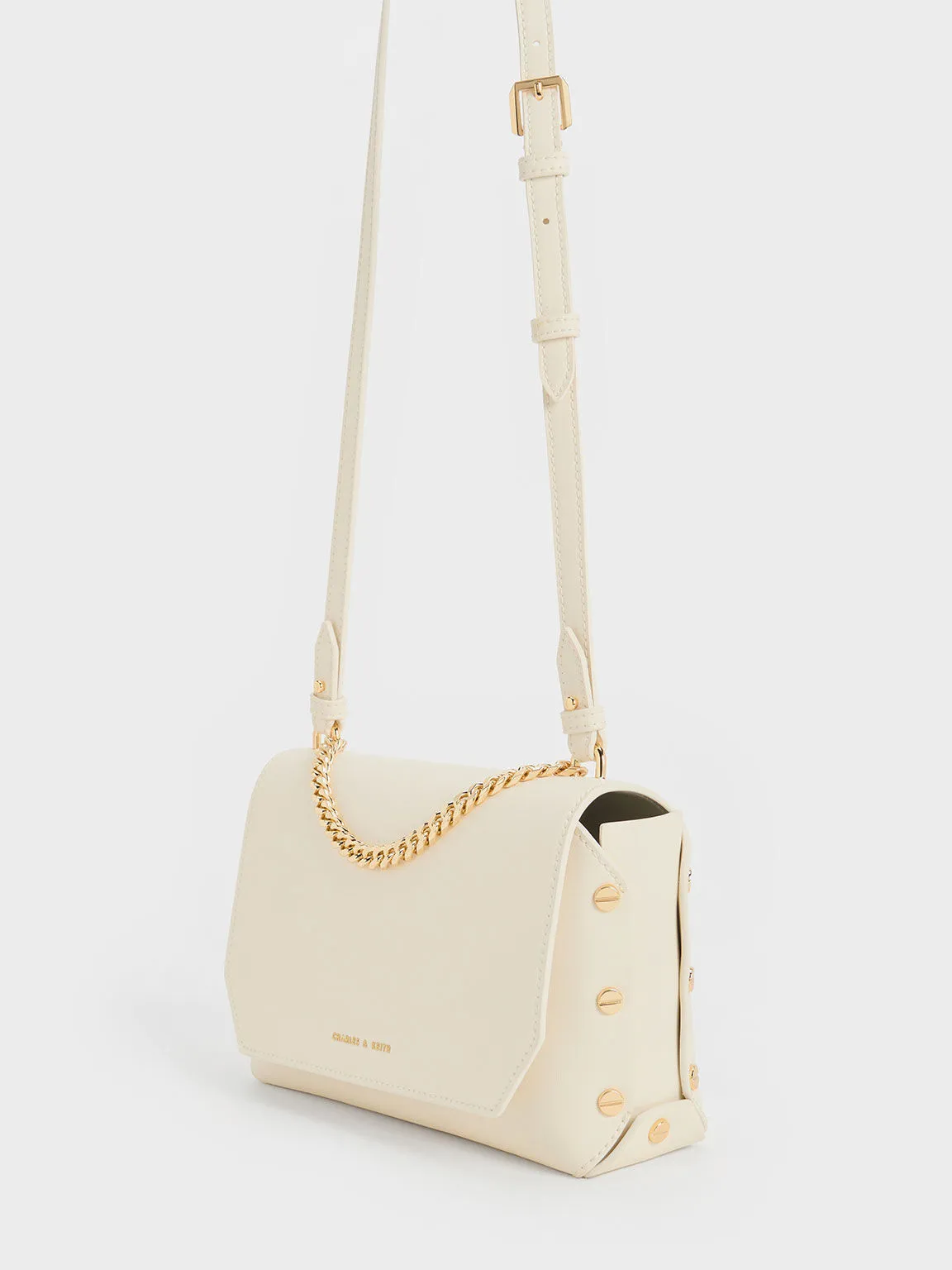 Clea Chain-Handle Bag - Cream