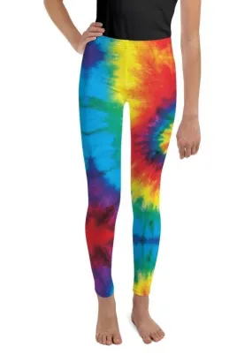 Colorful Supernova Tie Dye Youth Leggings