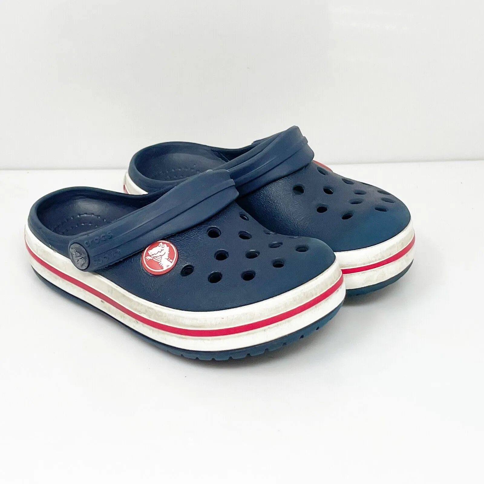 Crocs Boys Classic Blue Crocband Closed Toe Slip On Clog Shoes Size 8 C