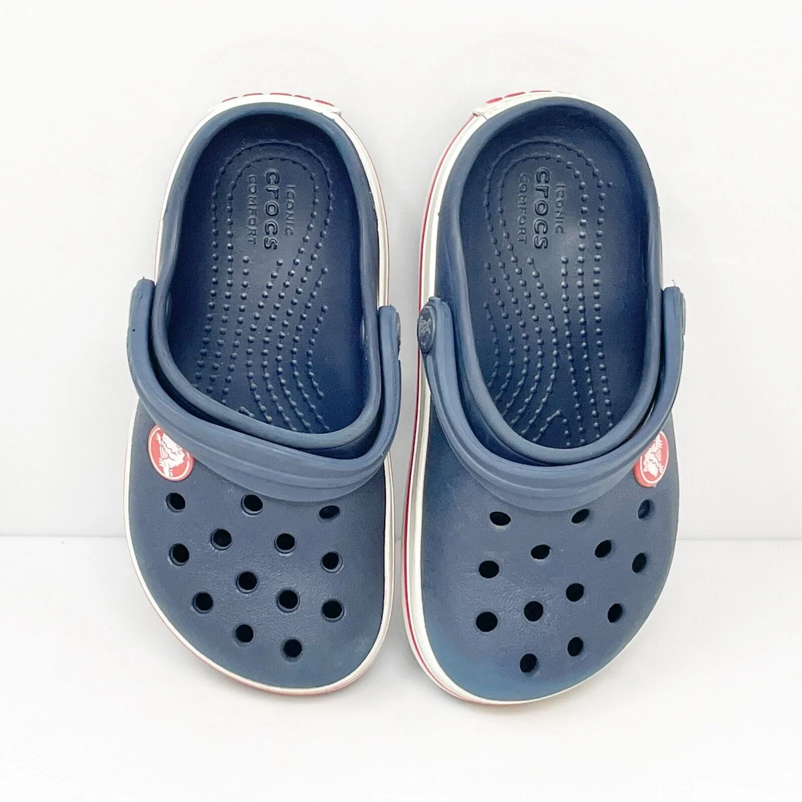 Crocs Boys Classic Blue Crocband Closed Toe Slip On Clog Shoes Size 8 C