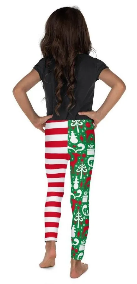 Cute Two Pattern Christmas Kid's Leggings