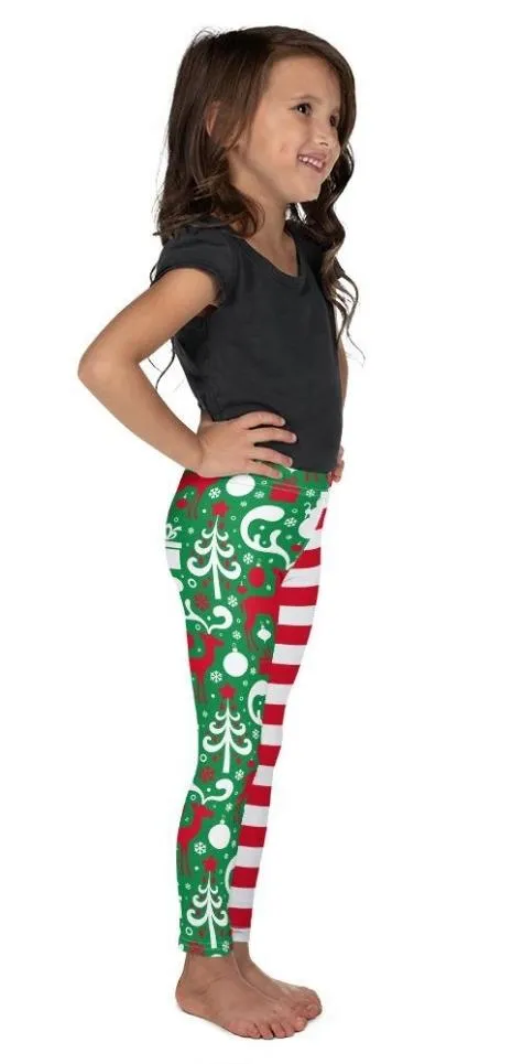 Cute Two Pattern Christmas Kid's Leggings