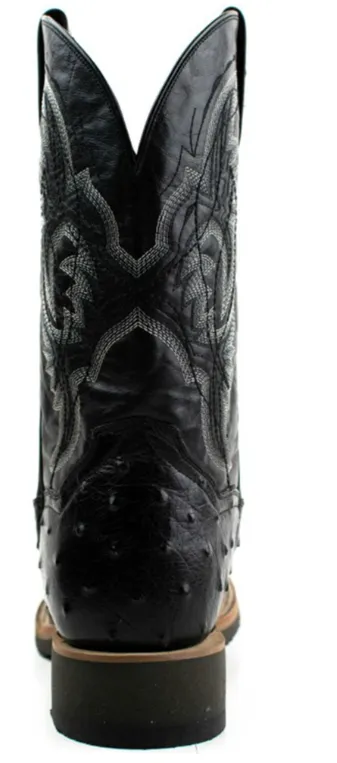 Dan Post Black Full Quill Ostrich Western Boot