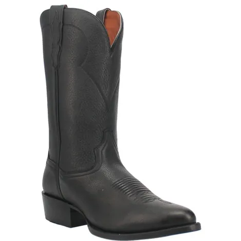 Dan Post Pike Black Round Toe Leather Boot