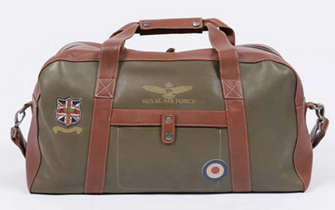 Dark khaki royal air force bristol leather bag