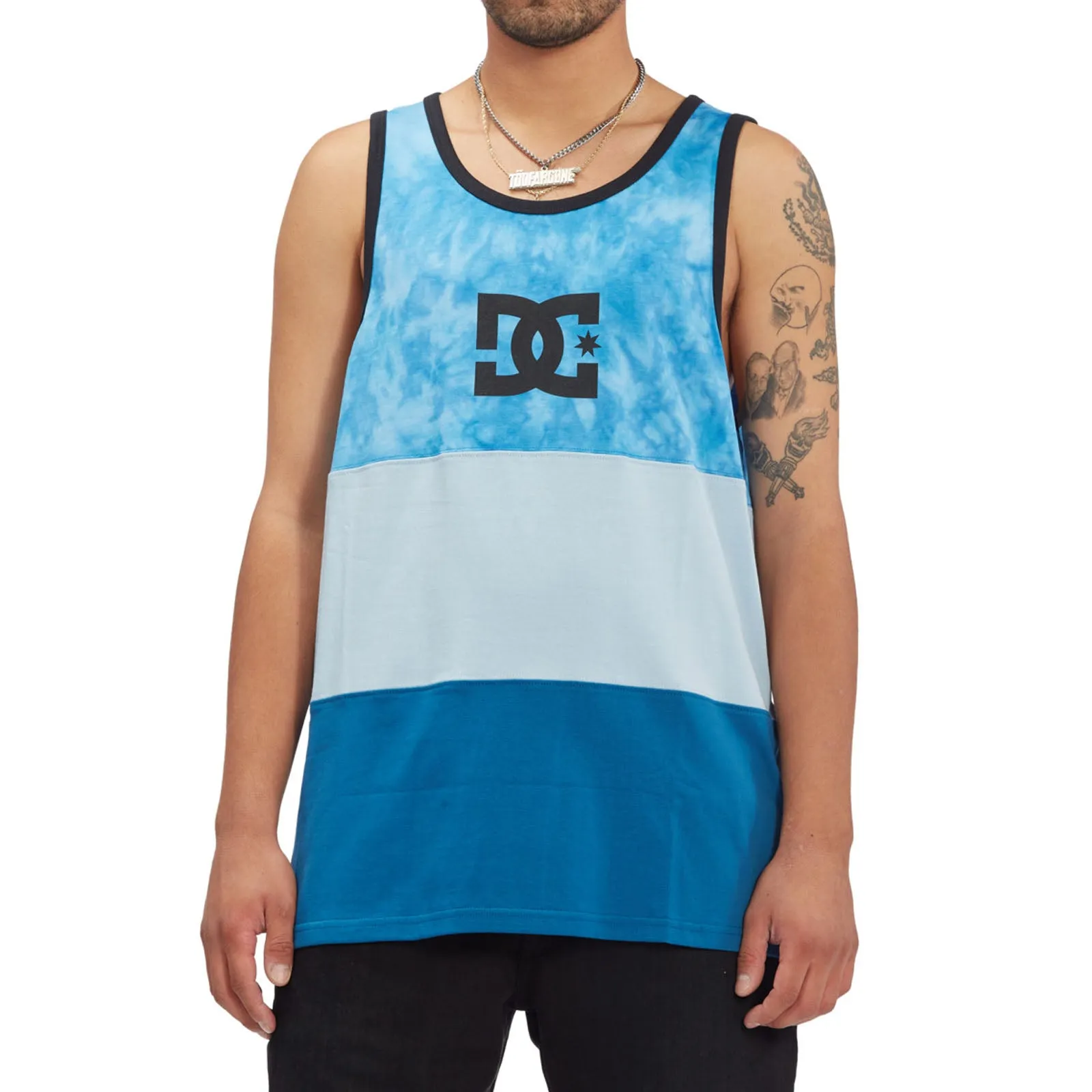 DC Shoes Mens Deep End Cotton Sleeveless T-Shirt - Blue