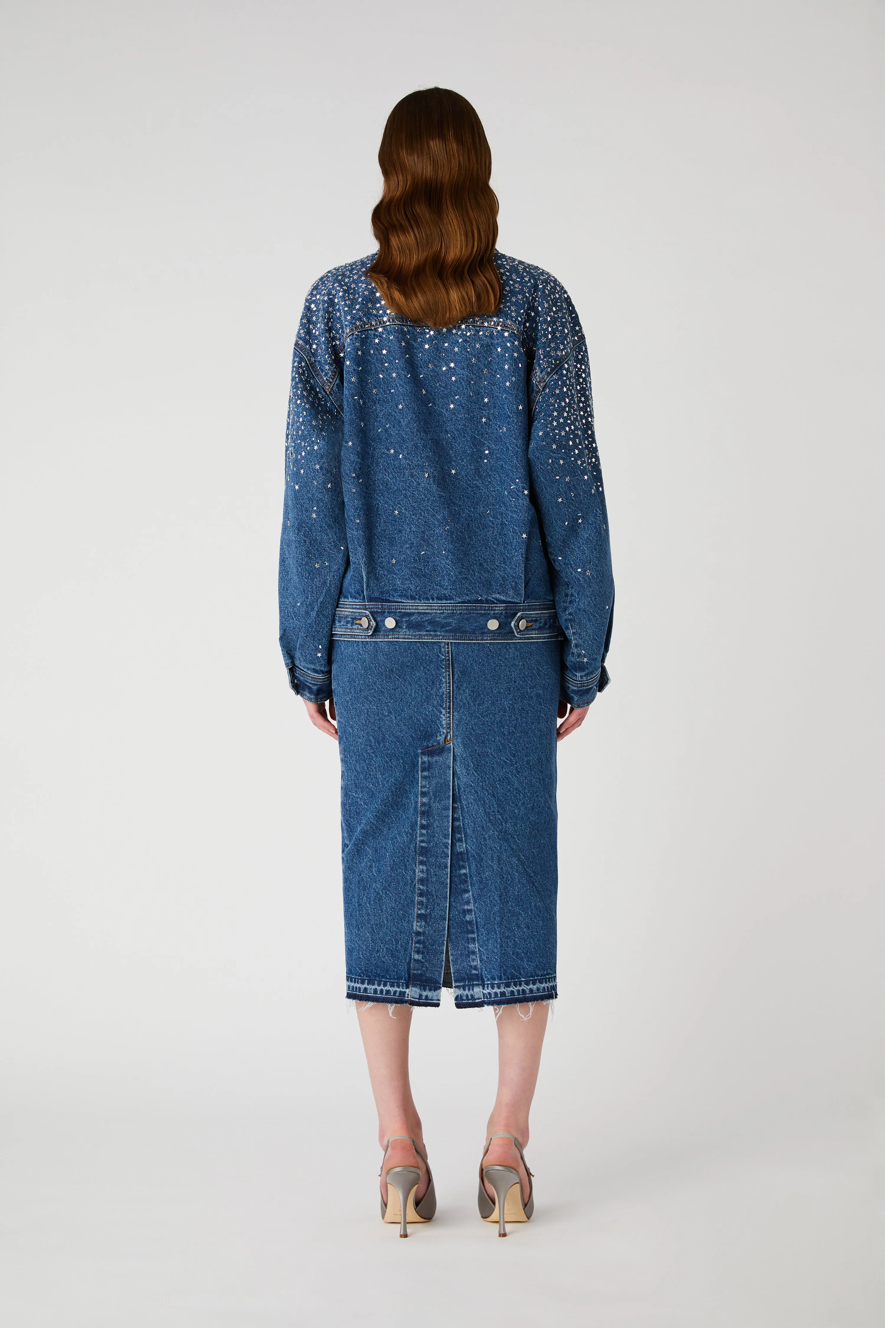 DENIM SKIRT WITH HOTFIX