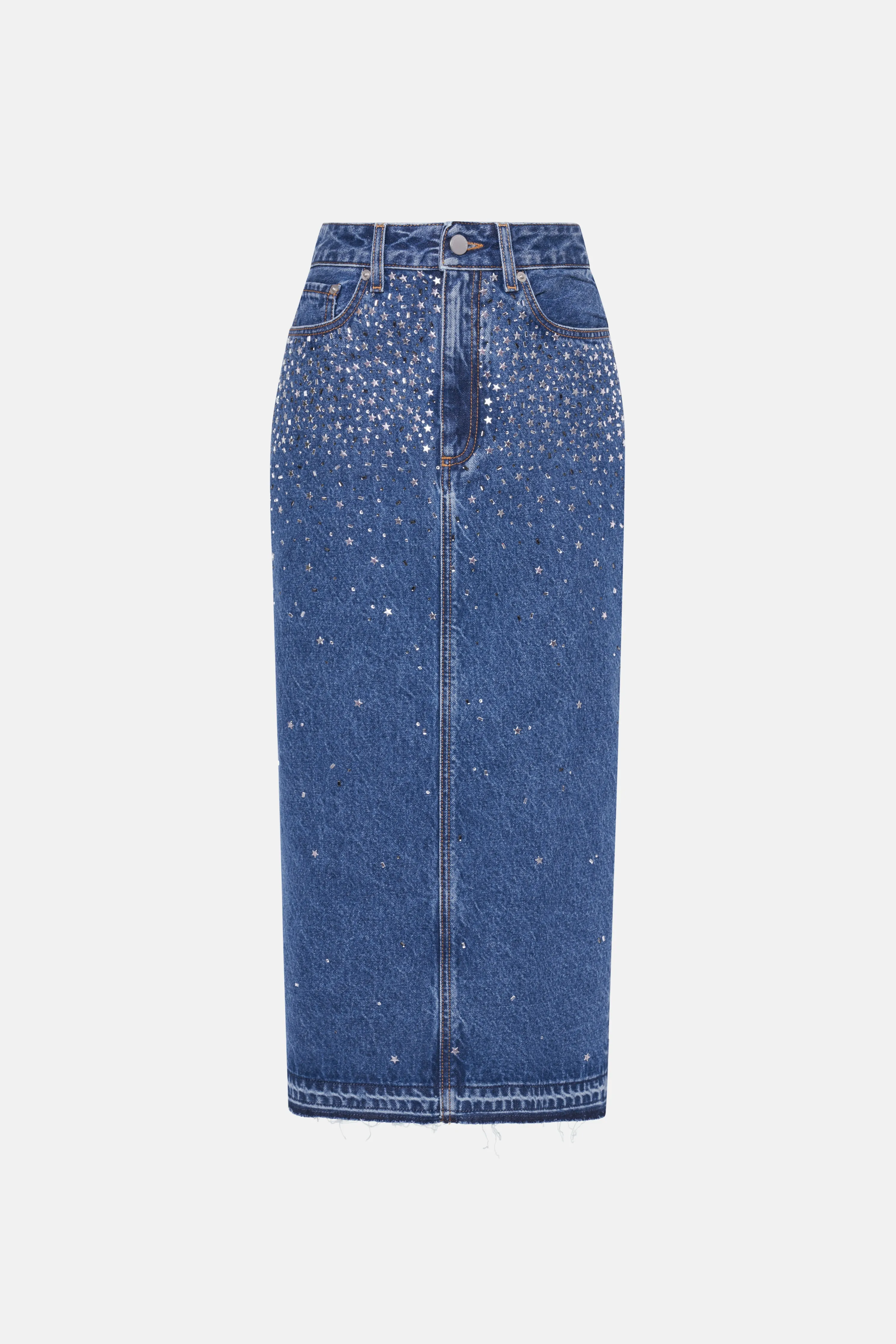 DENIM SKIRT WITH HOTFIX