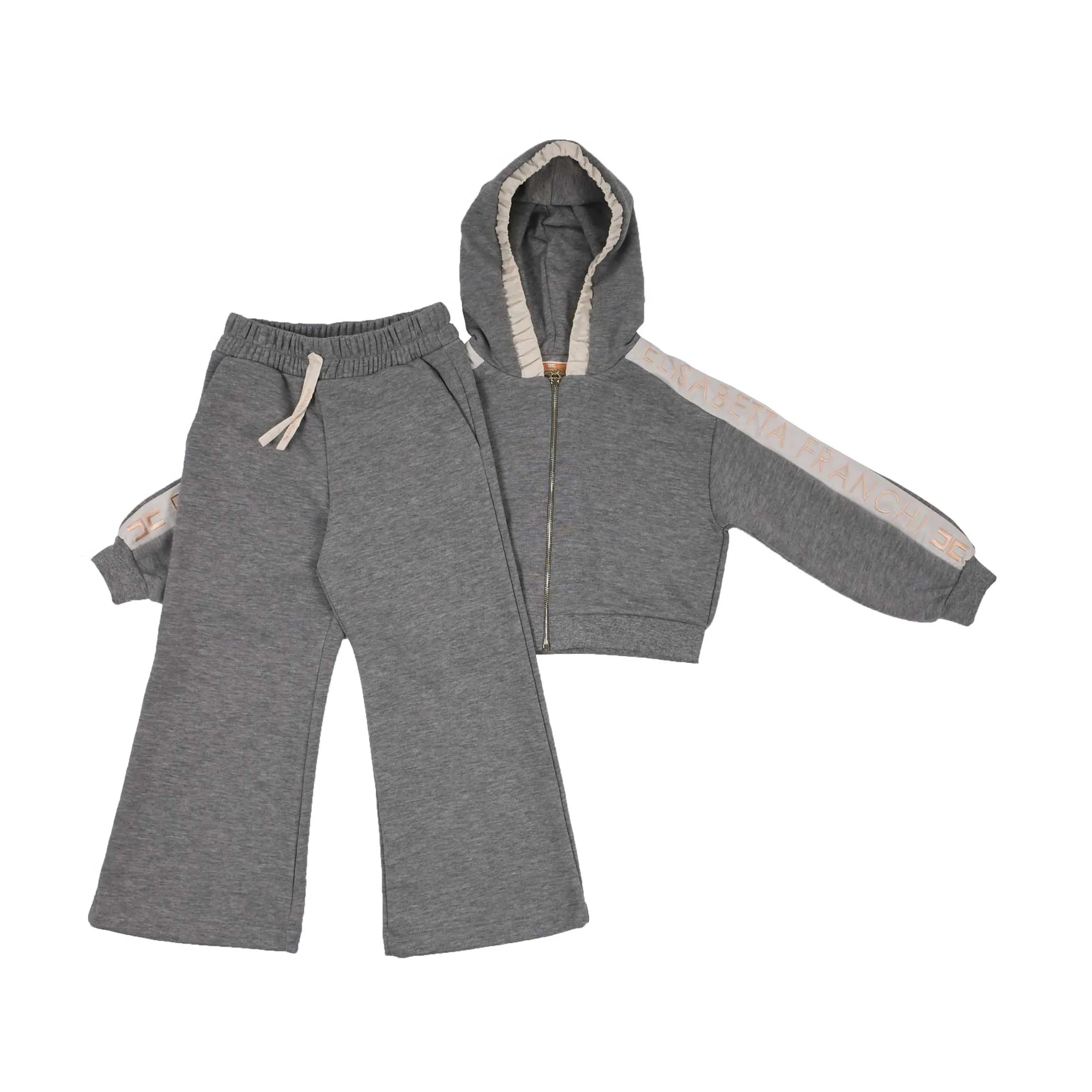 Elisabetta Franchi Kids Girl's Logo Print Grey Tracksuit