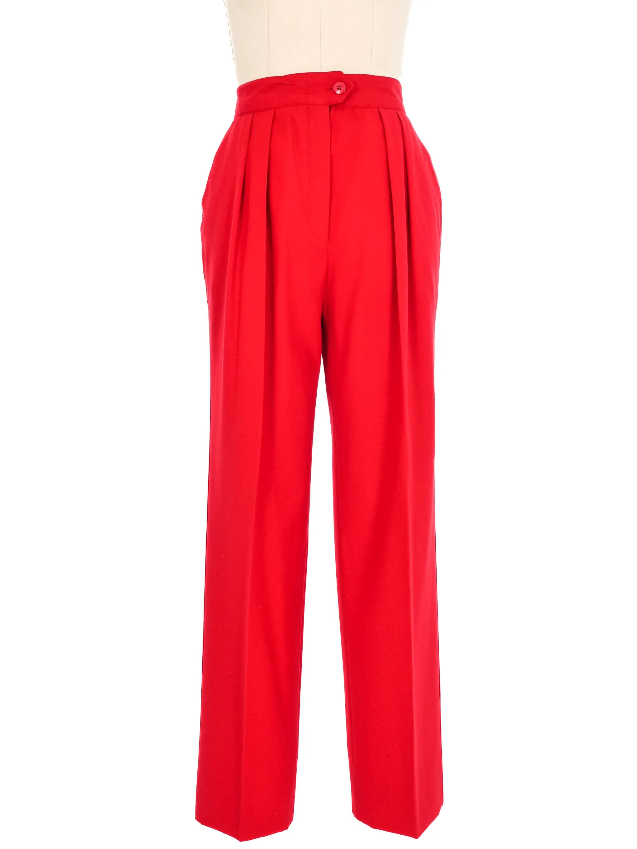 Escada Red High Waisted Trousers