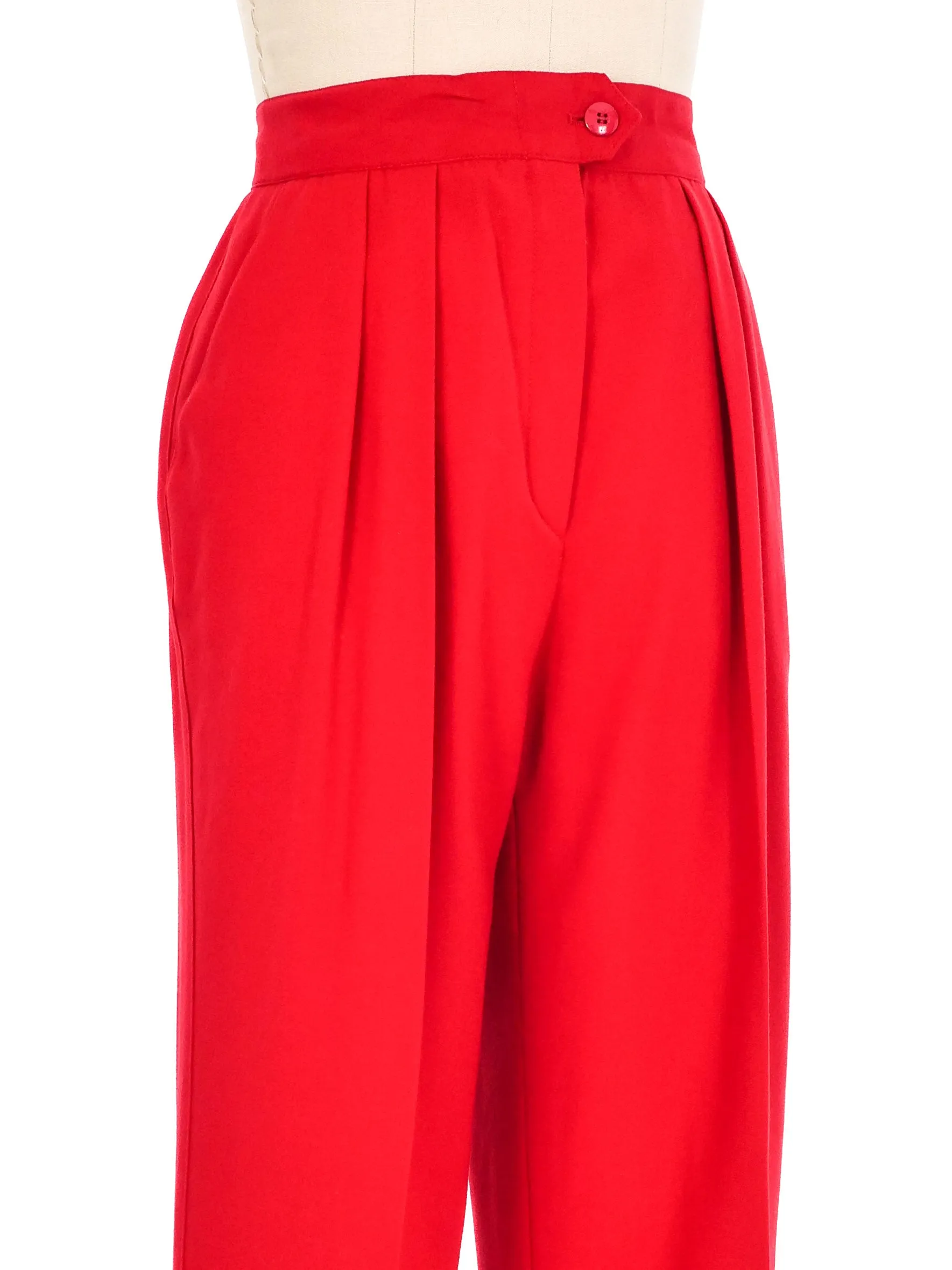 Escada Red High Waisted Trousers