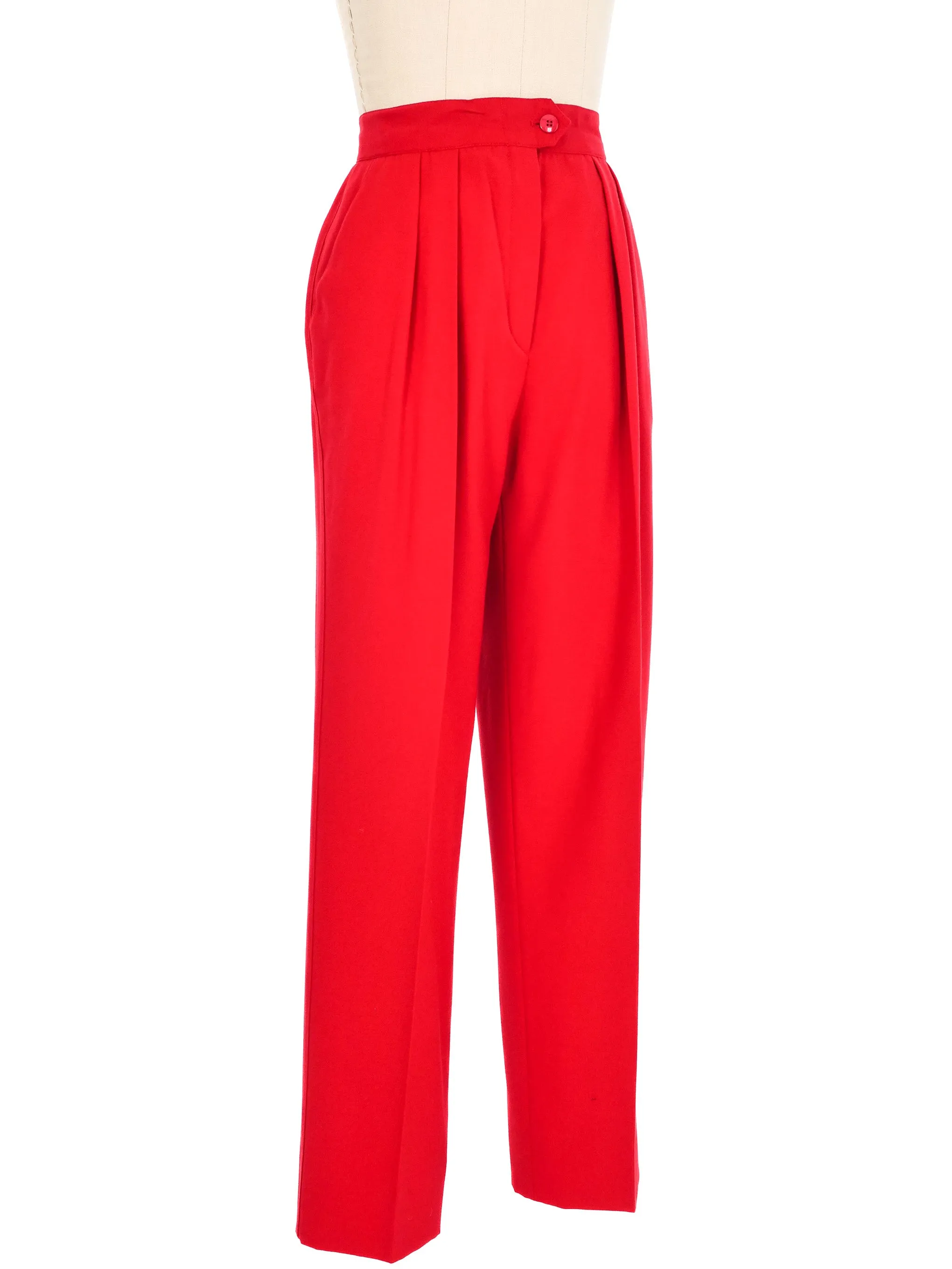 Escada Red High Waisted Trousers