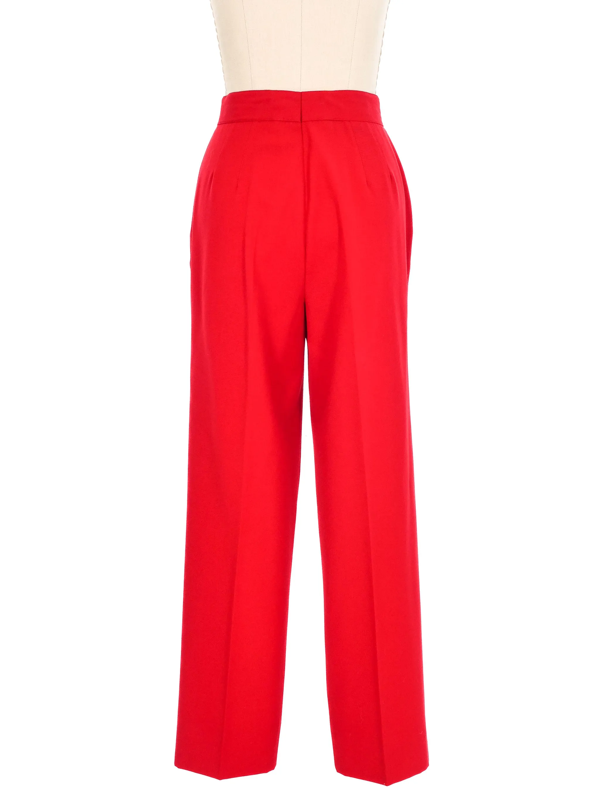 Escada Red High Waisted Trousers